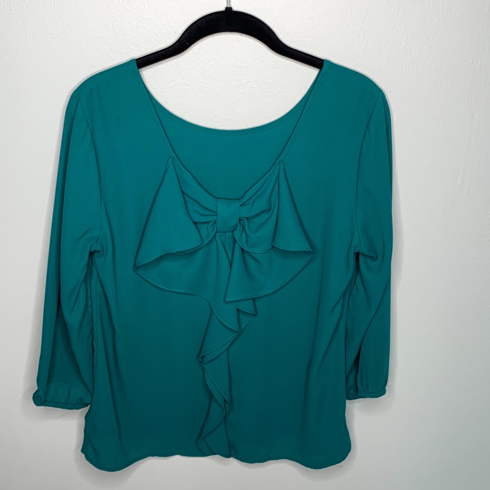 The Limited Back Bow Teal Blouse